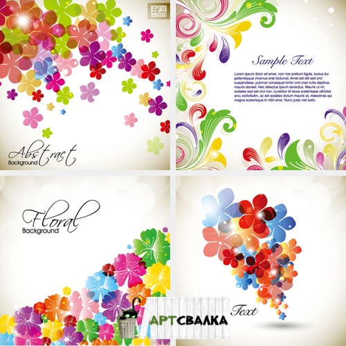 Абстрактные цветы в векторе  | Abstract flowers vector